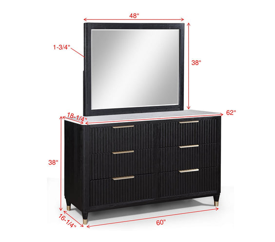 Kara Black Panel Bedroom Set