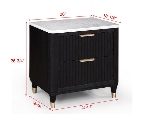 Kara Black Panel Bedroom Set
