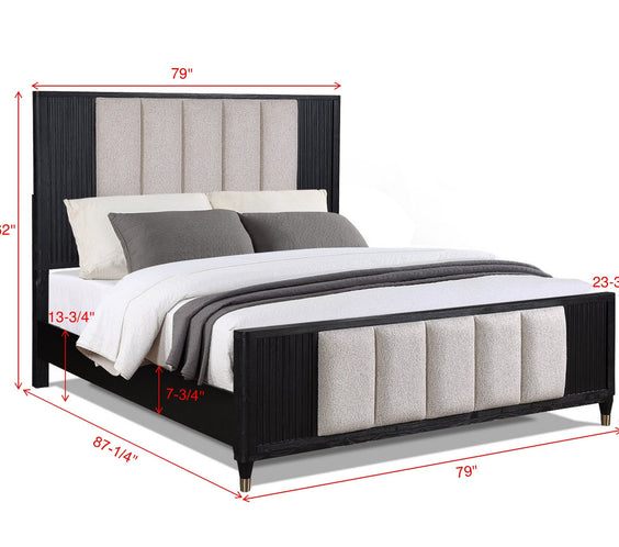 Kara Black Panel Bedroom Set