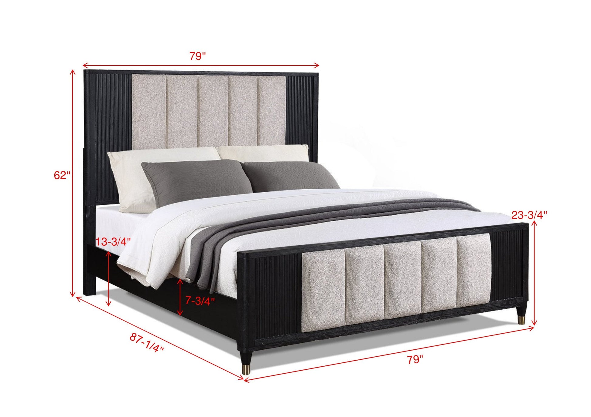 Kara Black Panel Bedroom Set