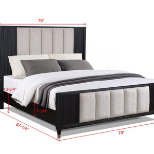 Kara Black Panel Bedroom Set