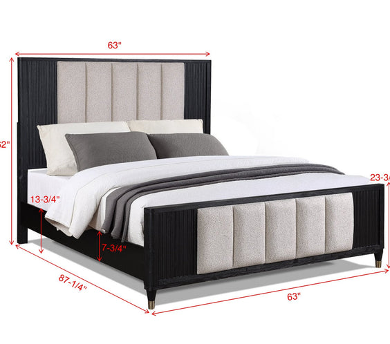Kara Black Panel Bedroom Set
