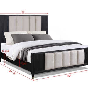 Kara Black Panel Bedroom Set