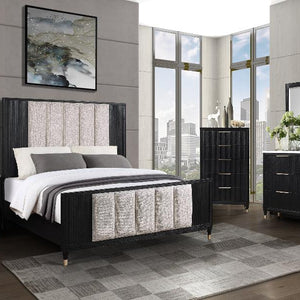 Kara Black Panel Bedroom Set