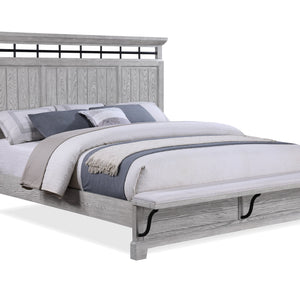 Beckett Rustic Gray Footboard Bench Panel Bedroom Set