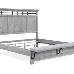 Beckett Rustic Gray Footboard Bench Panel Bedroom Set