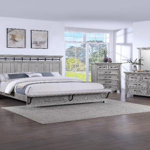 Beckett Rustic Gray Footboard Bench Panel Bedroom Set