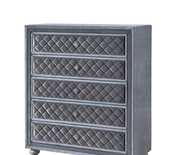 Cameo Gray Upholstered Panel Bedroom Set