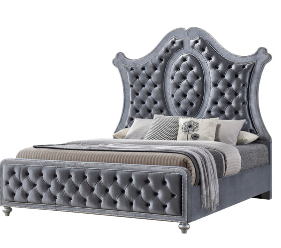 Cameo Gray Upholstered Panel Bedroom Set