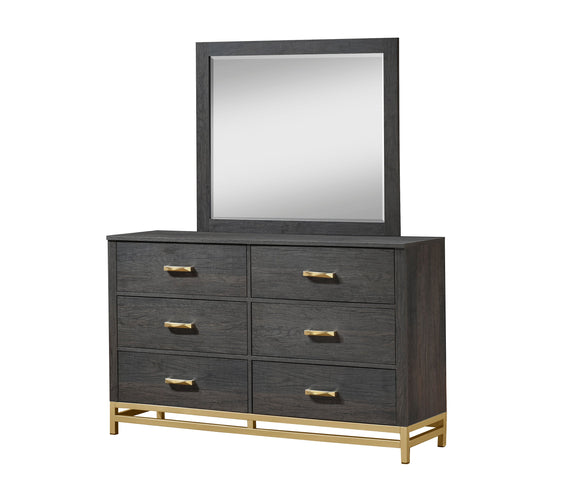 Trevor Brown/Gold Panel Bedroom Set
