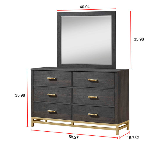 Trevor Brown/Gold Panel Bedroom Set