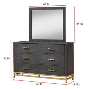 Trevor Brown/Gold Panel Bedroom Set