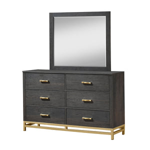 Trevor Brown/Gold Panel Bedroom Set