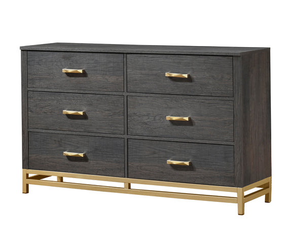 Trevor Brown/Gold Panel Bedroom Set