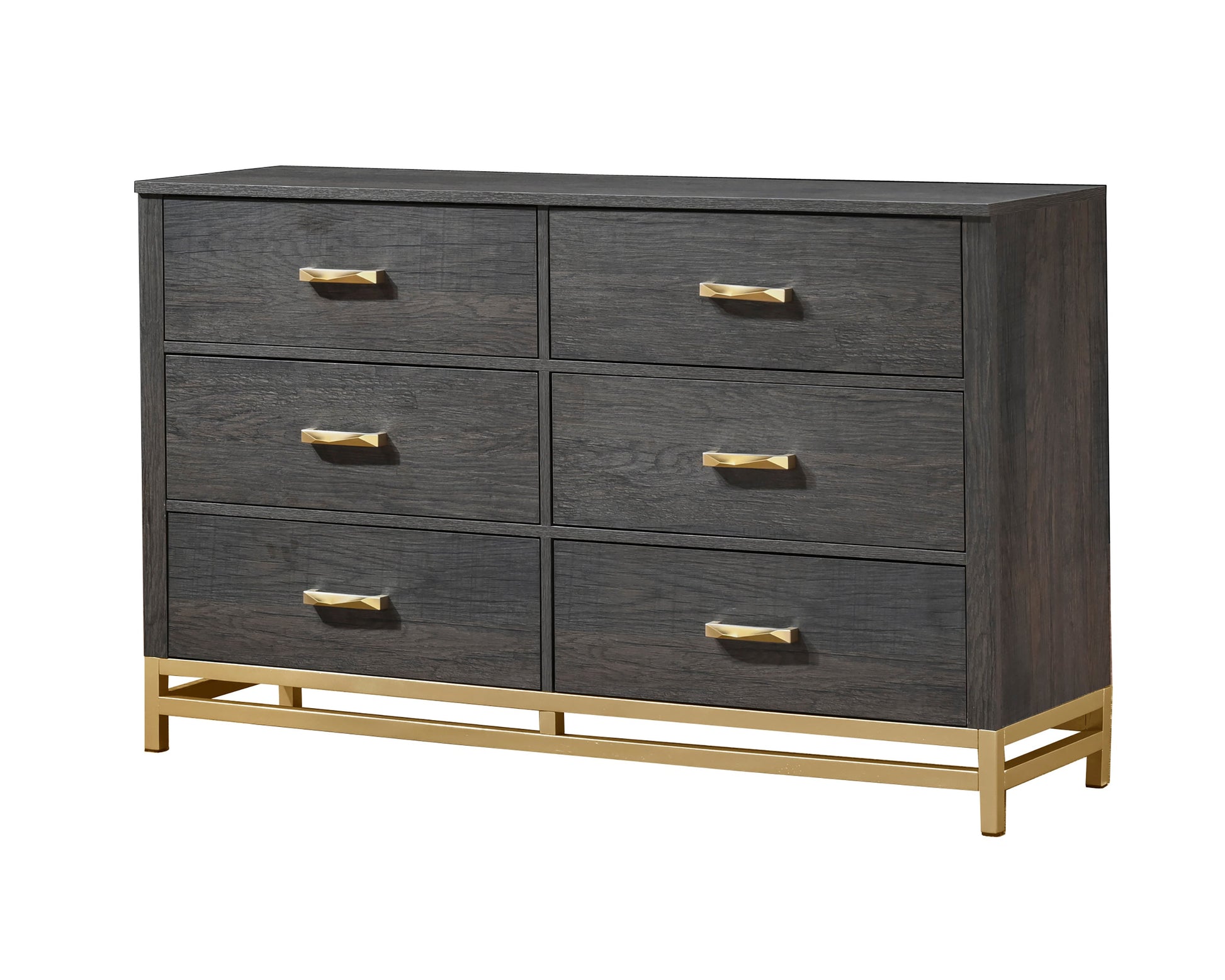 Trevor Brown/Gold Panel Bedroom Set