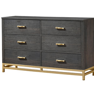 Trevor Brown/Gold Panel Bedroom Set