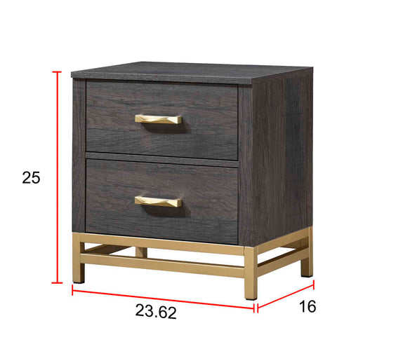 Trevor Brown/Gold Panel Bedroom Set