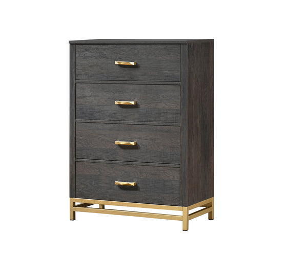Trevor Brown/Gold Panel Bedroom Set
