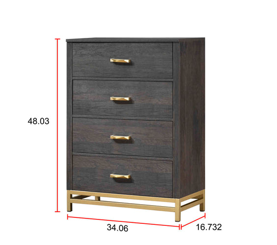 Trevor Brown/Gold Panel Bedroom Set