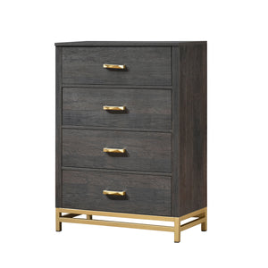 Trevor Brown/Gold Panel Bedroom Set