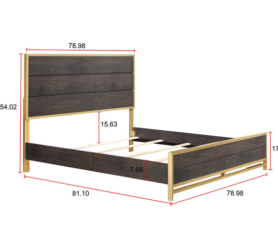 Trevor Brown/Gold Panel Bedroom Set
