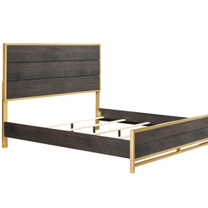 Trevor Brown/Gold Panel Bedroom Set