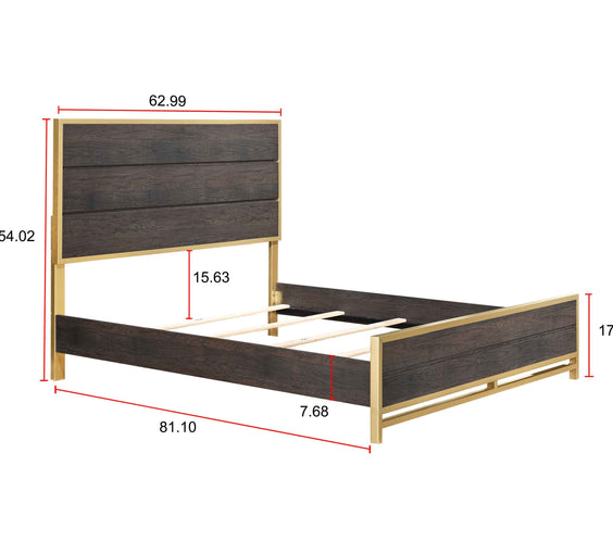Trevor Brown/Gold Panel Bedroom Set