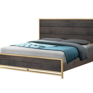 Trevor Brown/Gold Panel Bedroom Set