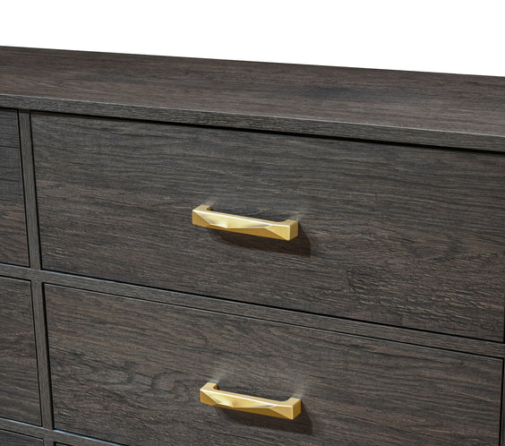 Trevor Brown/Gold Panel Bedroom Set