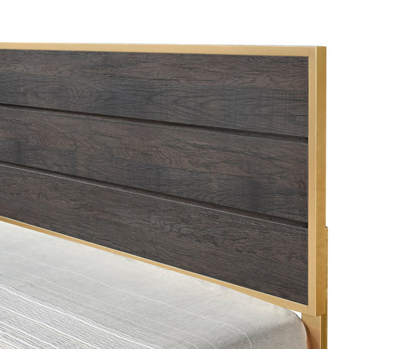 Trevor Brown/Gold Panel Bedroom Set