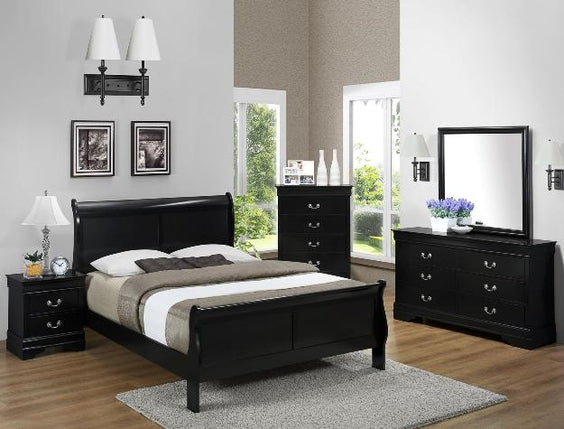 B3900 LOUIS PHILIP BLACK BEDROOM GROUP