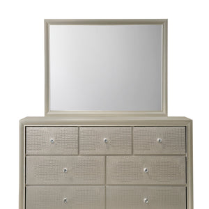 Lyssa Champagne LED Upholstered Panel Bedroom Set