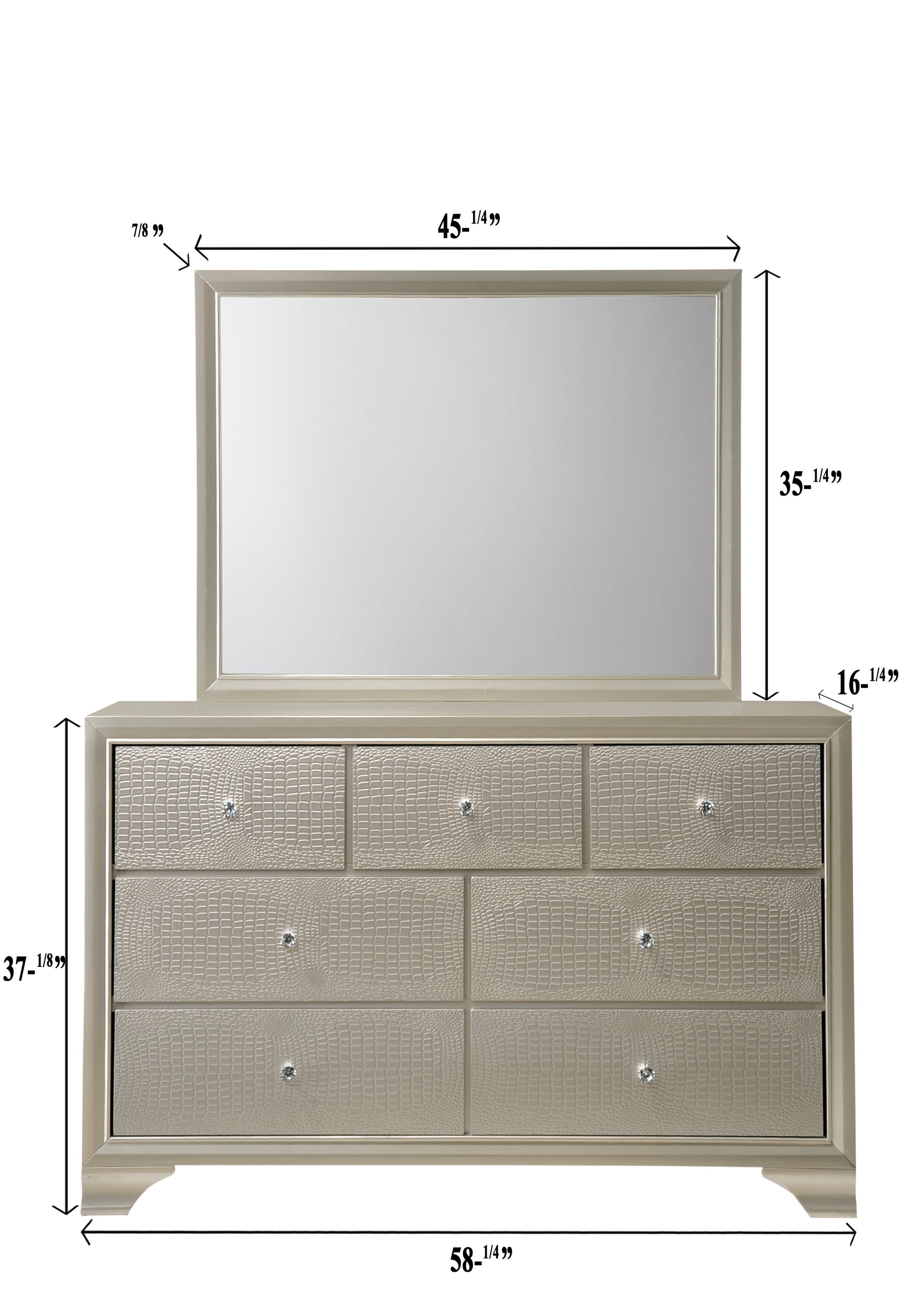 Lyssa Champagne LED Upholstered Panel Bedroom Set