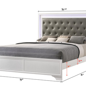 Lyssa Frost LED Upholstered Panel Bedroom Set