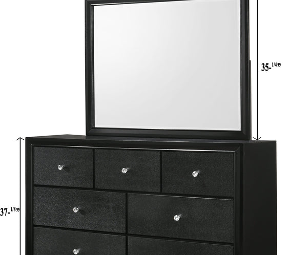 Micah Black LED Upholstered Panel Bedroom Set