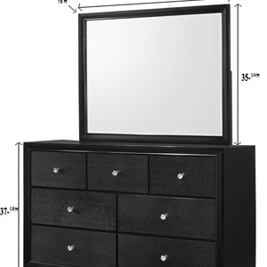 Micah Black LED Upholstered Panel Bedroom Set