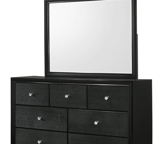 Micah Black LED Upholstered Panel Bedroom Set
