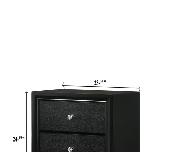 Micah Black LED Upholstered Panel Bedroom Set