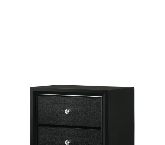 Micah Black LED Upholstered Panel Bedroom Set