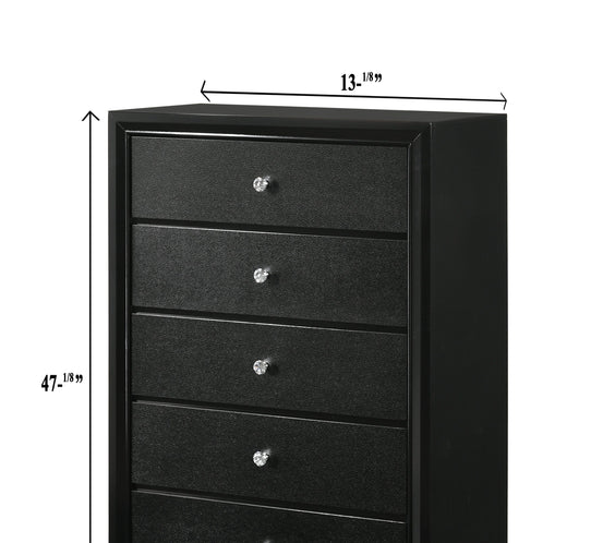 Micah Black LED Upholstered Panel Bedroom Set