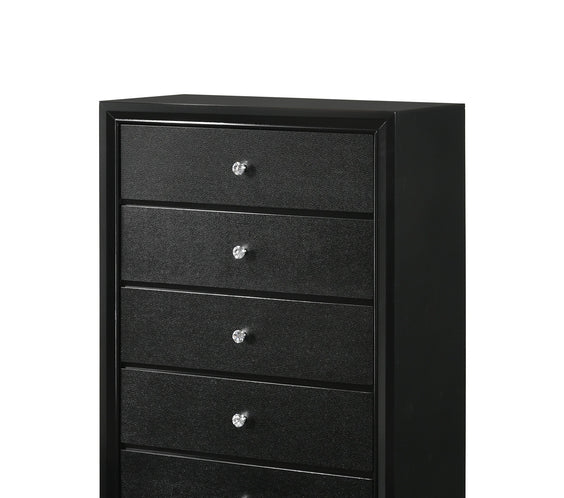 Micah Black LED Upholstered Panel Bedroom Set