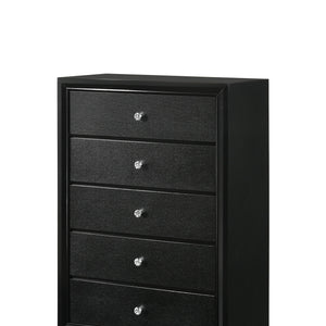 Micah Black LED Upholstered Panel Bedroom Set