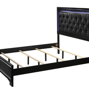 Micah Black LED Upholstered Panel Bedroom Set