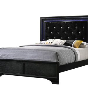 Micah Black LED Upholstered Panel Bedroom Set