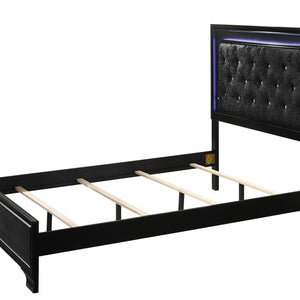 Micah Black LED Upholstered Panel Bedroom Set