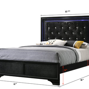 Micah Black LED Upholstered Panel Bedroom Set