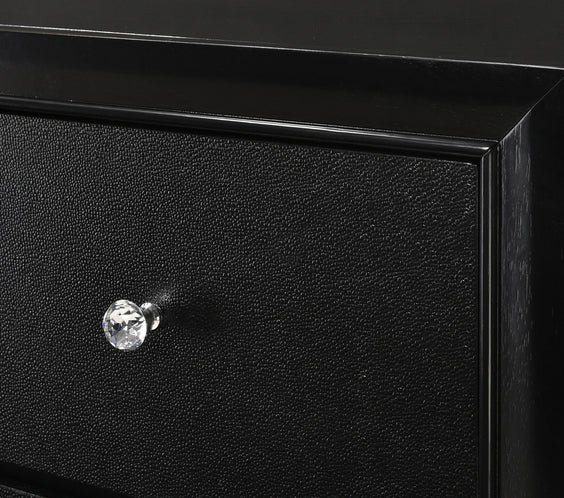Micah Black LED Upholstered Panel Bedroom Set