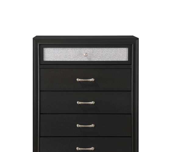 Lila Black Upholstered Panel Bedroom Set