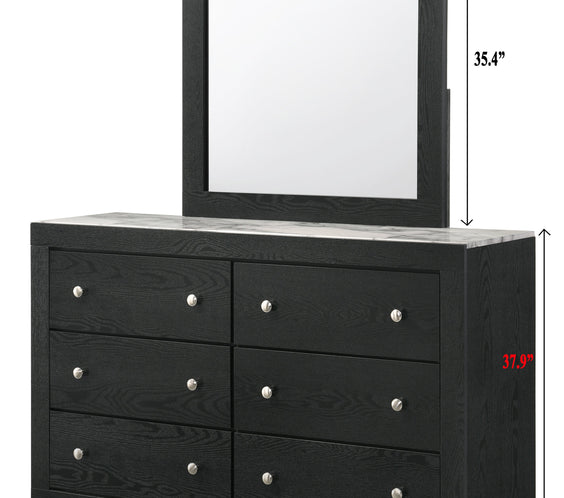 Cadence Black LED Panel Bedroom Set