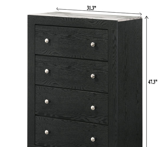 Cadence Black LED Panel Bedroom Set